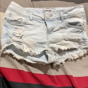 Ripped jean shorts